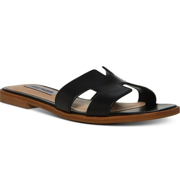 Steve Madden Leather Black HOKU womens slides Size 7.5 - Picture 8 of 10